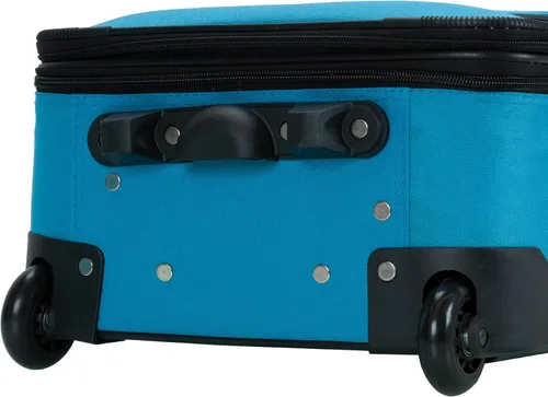 Vista 6 de Rockland juego de 4 piezas de valijas con ruedas y bolsas para viaje, Turquoise), F32