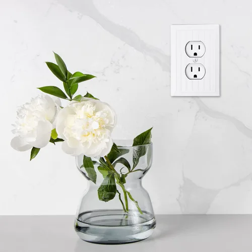 Vista 7 de Questech Decor - Placa de pared para cubierta de toma de corriente eléctrica dúplex, placa de interruptor individual de 1 banda, cubierta