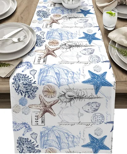 Vista 14 de Camino de mesa de gnomos de Navidad de 36 pulgadas de largo, algodón y lino, bufandas de arpillera, cocina, cena, cafetería, decoración de mesa