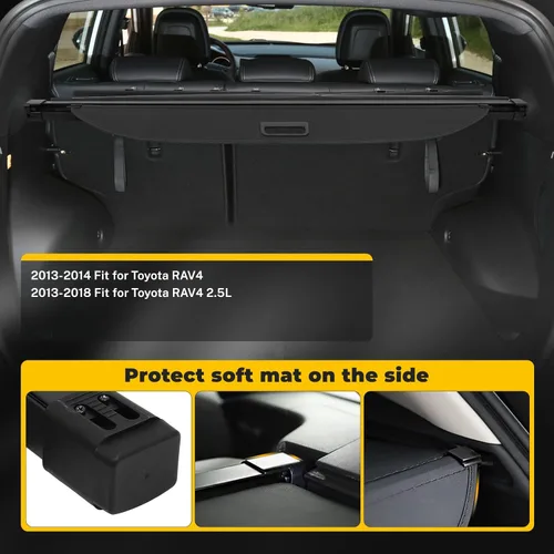 Vista 2 de OCPTY Cubierta de carga trasera para maletero 2013-2018 compatible con Toyota RAV4 2.5L Tonneau cubierta de seguridad