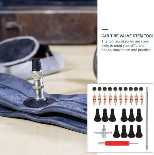 Vista 7 de Kichvoe Tire Core Installation Tool and Stem Remover Kit Auto Tire Repair Tools for Car Valve Core Replacement and Tyre Stem Installation