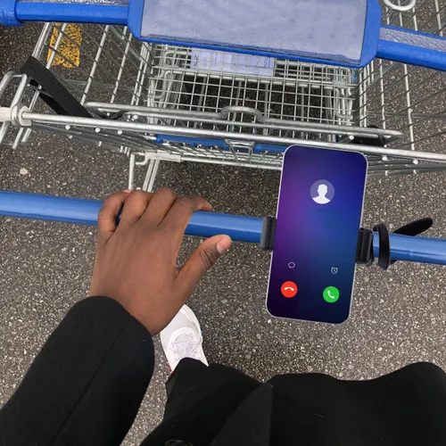 Vista 7 de Soporte de teléfono para cochecito de bicicleta, soporte flexible para cochecito de bicicleta con agarre de brazo antideslizante, abrazadera