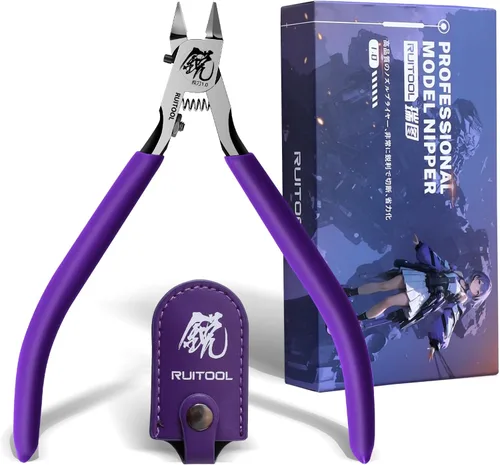 Vista 8 de RUITOOL Pinzas de modelo, herramientas de modelo para avanzados para reparar y arreglar modelos de plástico, pinza de modelo de hoja única