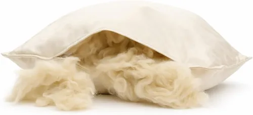 Vista 4 de ORGANIC TEXTILES Almohada Kapok 100% orgánica con funda extraíble de algodón orgánico natural, lavable a máquina, funda ventilada con relleno