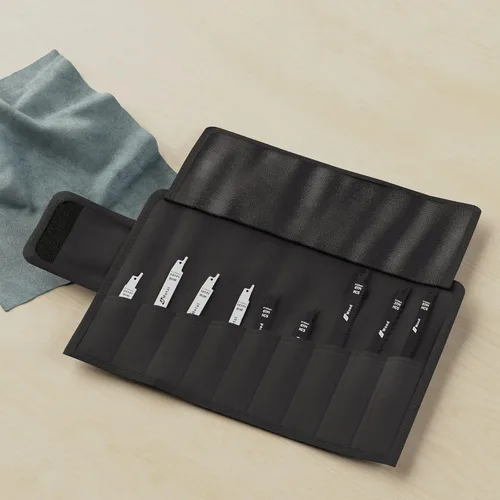 Vista 8 de Amazon Basics Juego de hojas de sierra recíproca de acero al cromo vanadio con bolsa organizadora, compatible con plástico, 32 piezas, blanco y negro