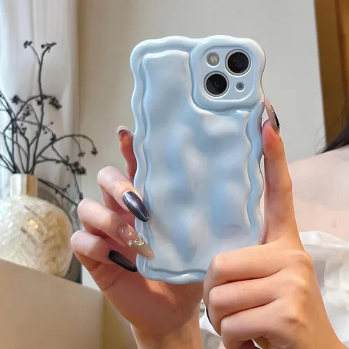 Vista 33 de FABSPARK Funda para iPhone 11, Patrón de Burbujas de Meteorito 3D Electrochapado Galvanizado con Brillos Marco Ondulado Rizado Funda Brillante, TPU