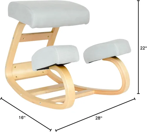 Vista 3 de Sleekform Silla ergonómica de rodillas – escritorio mecedora para oficina en casa, taburete ergonómico para sentarse activamente, silla correctora
