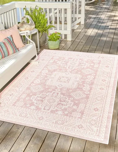 Vista 27 de Unique Loom Outdoor Aztec Collection Alfombra de área, Chalca (3 pies 3 pulgadas x 5 pies 3 pulgadas, rectangular, azul/marfil)