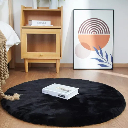 Vista 40 de Ghouse Alfombra ultrasuave de pelo sintético de conejo 2x3, alfombras lavables a máquina para dormitorio, alfombras esponjosas para sala de estar