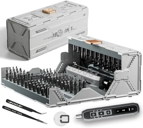 Juego de destornilladores eléctricos 180 en 1, destornillador de potencia, juego de destornilladores de precisión, 3 modos de torque con 162 puntas