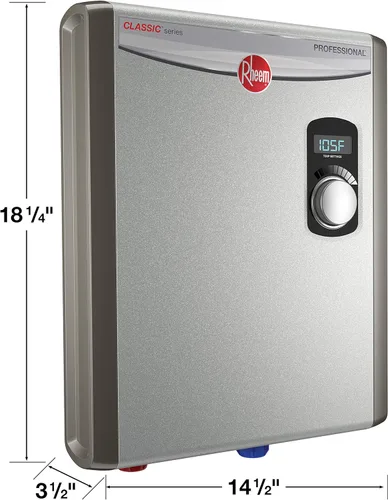 Vista 6 de Rheem RTEX-18 calentador de agua para el hogar de 240 V sin tanque, con 2 cámaras de calefacción
