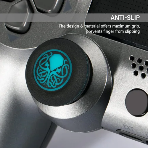 Vista 4 de Playrealm Soft Rubber Silicone Printing Thumb Grip Cover x 4 for PS5, PS4, Xbox Series XS, Xbox One, Switch PRO Controller(Unspeakable Pack)