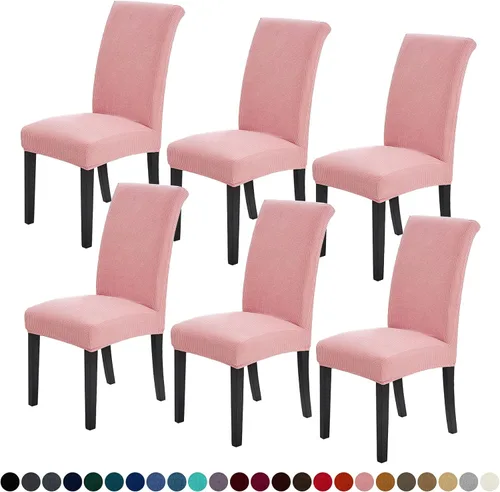 Vista 31 de Joccun - Juego de 4 fundas para sillas de comedor, fundas elásticas para sillas de comedor, fundas de asiento para sillas de comedor, funda
