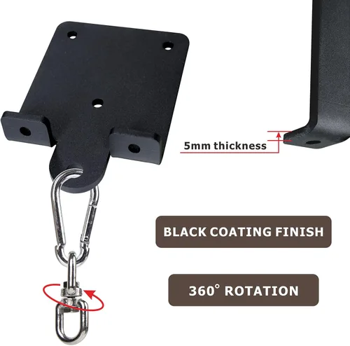 Vista 3 de Soporte de suspensión de bolsa de boxeo resistente, soporte de suspensión de bolsa de 360°, rotación de 360°, gancho de vigas de madera