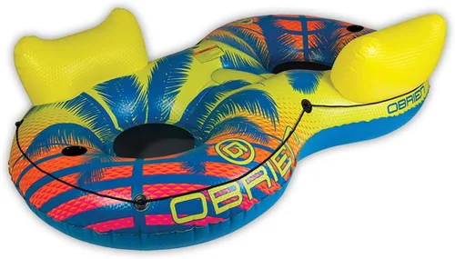 O'Brien Deluxe Double Rider - Flotador doble para dos personas, grande | Relax in comfort with dual backrests, mesh seats, cup holders, and a grab