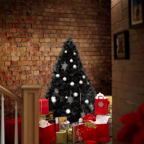 Vista 7 de Árbol de Navidad artificial Casafield de abeto negro de 4.5 pies de alto con soporte de metal resistente