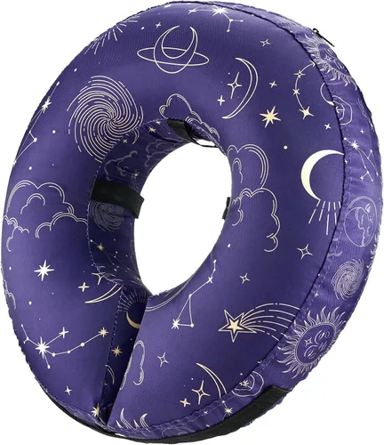 Vista 10 de BENCMATE - Collar inflable protector para perros y gatos, suave collar de recuperación para mascotas, no bloquea la visión (L, sandía)