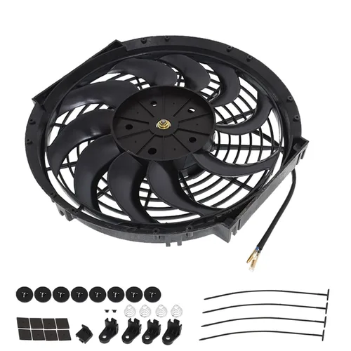 Vista 5 de labwork 2 ventiladores de refrigeración de radiador de condensador eléctrico universal de 12 pulgadas