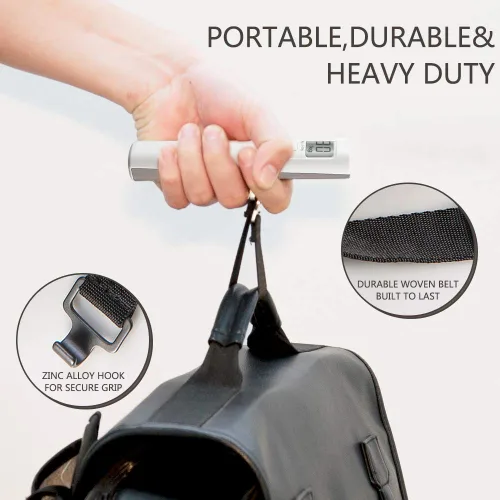 Vista 4 de AIRSCALE - Báscula de equipaje sin batería sin necesidad de batería báscula de peso de equipaje dinamo 110 libras1102lbs maleta digital de mano