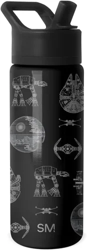 Vista 36 de Simple Modern - Botella de agua para niños de la colección Summit con tapa con pajilla DC Comics Batman 14 onzas, taza de acero inoxidable aislada