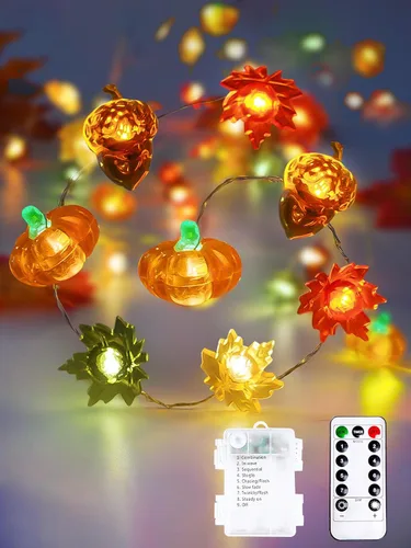 Vista 27 de Paquete de 6 guirnaldas de luces LED de 16 pies, funciona con pilas Blanco cálido