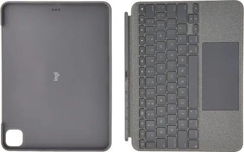 Vista 5 de Logitech Combo Touch iPad Pro 11 pulgadas (1ª, 2ª, 3ª generación - 2018, 2020, 2021) Funda con teclado retroiluminado desmontable, trackpad de clic