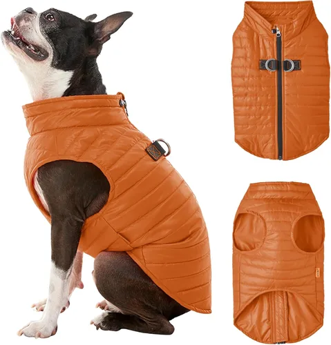 Vista 13 de Gooby Chaleco Acolchado - Azul, X-Small - Rompevientos Ultra Delgado con Cremallera y Doble Anilla en D para Correa - Abrigo Suéter para Perros