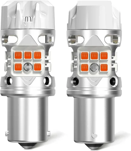 LASFIT Bombilla LED T3 1156, señal de giro ámbar, resistencia incorporada 7506 CANBUS Ready sin errores, nuevo 500% brillante intermitente 4000LM