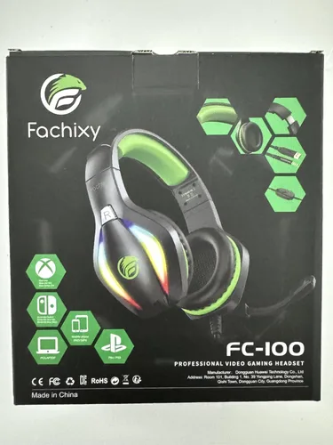 Vista 9 de FC100 Auriculares para juegos con micrófono para PS4PS5PCNintendo Switch, Xbox One Headset con luz RGB, auriculares para computadora gamer