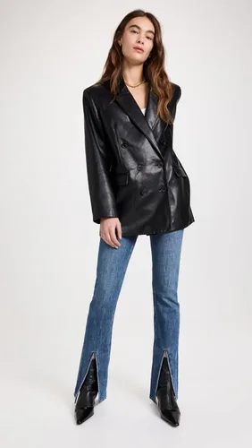 Vista 5 de Pistola Denim Blazer romano de piel sintética para mujer