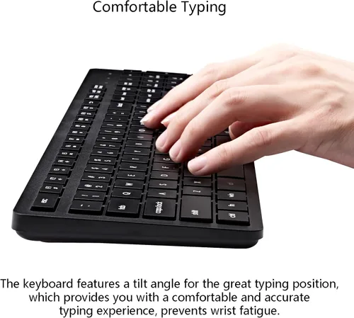 Vista 3 de Combo de teclado y ratón inalámbricos, combo de teclado y ratón inalámbrico silencioso de 2.4G para Windows Chrome Laptop Computadora PC