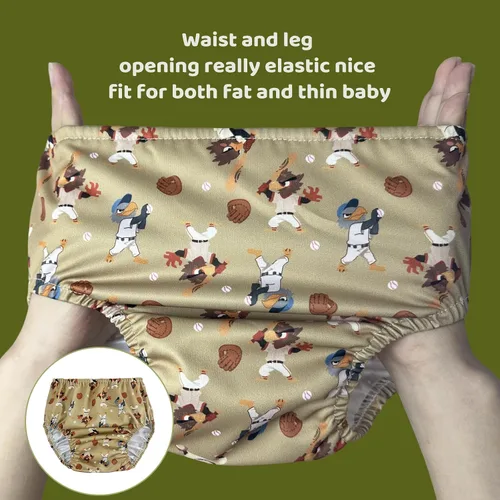 Vista 9 de BISENKID Paquete de 6 fundas impermeables de plástico para ropa interior para entrenamiento de orinal y buen elástico para ropa interior de plástico