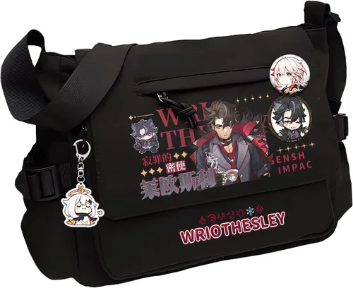 Vista 7 de Game Handbag Crossbody Bag, Cute Single Shoulder Bag, Adult 3D Print Anime Backpack Black-2