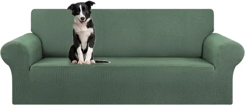 Vista 65 de KEKUOU - Funda elástica para sofá de 3 plazas (de 79 a 94 pulgadas), protector de muebles de 3 asientos con parte inferior elástica para niños