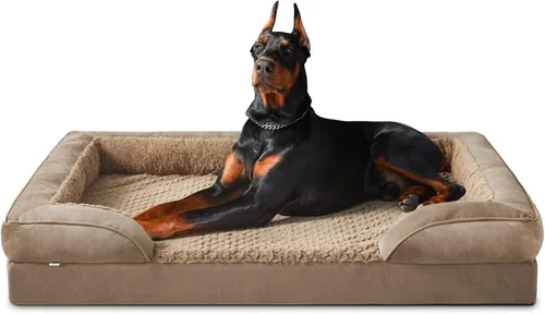 Vista 12 de INVENHO - Cama ortopédica mediana para perros, impermeable, sofá de espuma tipo huevo para perros con funda extraíble y lavable, forro impermeable