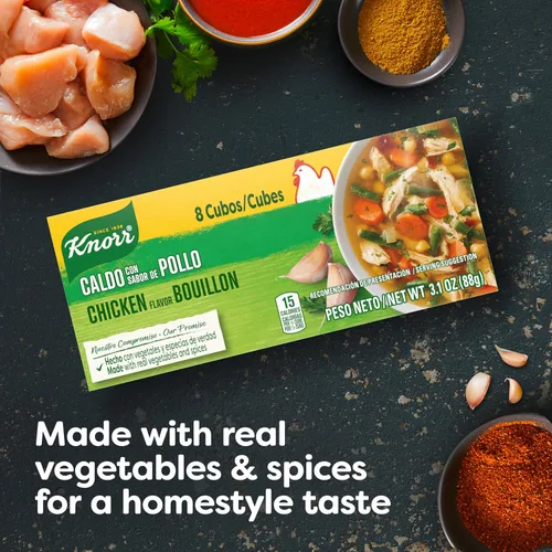 Vista 4 de Knorr Cubo de caldo, pollo, 3.1 oz, 8 unidades, paquete de 24
