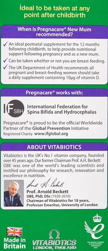 Vista 4 de Vitabiotics - Pregnacare - New Mum - 56 Tabletas