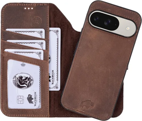 Vista 25 de BLACKBROOK Juego de funda y cartera magnética desmontable 2 en 1 para iPhone 13 Pro Max, cartera desmontable de cuero de grano completo Carter