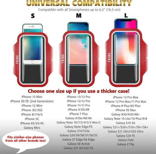 Vista 20 de TRIBE - Funda brazalete resistente al agua para teléfono celular, soporte para correr para iPhone Pro Max Plus Mini SE (13/12/11/X/XS/XR/8/7/6/5)