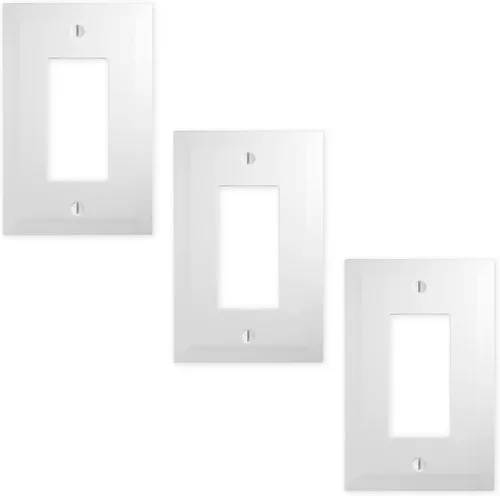 Vista 28 de Questech Cubiertas de tomacorrientes, placas de pared dúplex individuales, placas de interruptor de 1 banda, tamaño estándar, cubiertas de toma