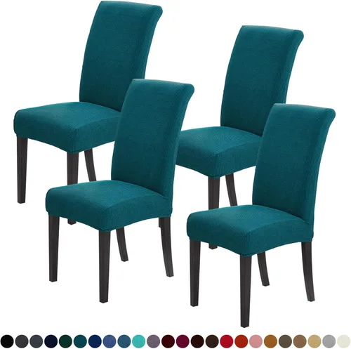 Vista 70 de Joccun - Juego de 4 fundas para sillas de comedor, fundas elásticas para sillas de comedor, fundas de asiento para sillas de comedor, funda