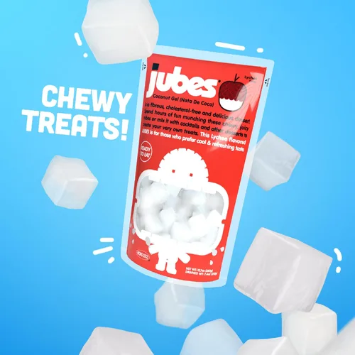 Vista 7 de Jubes Grape Nata De Coco Jelly Cubes (12.7 onzas, paquete de 3) – Cubos de jalea de coco de uva para sagú – Gel de coco en ingredientes de jarabe