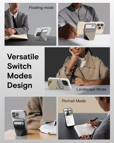 Vista 5 de MOFT Soporte magnético para cartera compatible con iPhone 171615141312, ajuste de ángulo y soporte de teléfono compatible con MOVAS Magsafe, Misty