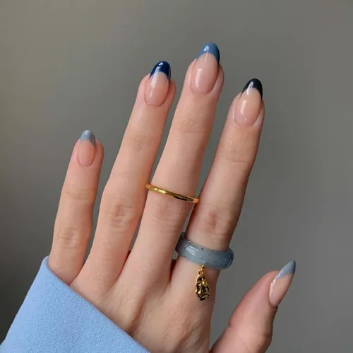 Vista 18 de 30 Uñas Postizas de Punta Francesa Negra a Presión, Uñas de Almendra Cortas para Presionar, Uñas Postizas Cortas en Forma de Almendra, Uñas negro