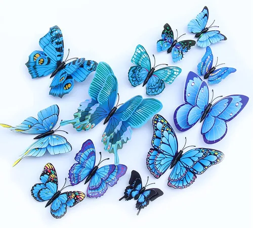 Vista 11 de Calcomanías de pared de mariposa monarca para el hogar, calcomanías de mariposa 3D, calcomanías de pared de árbol para pasteles y cupcakes