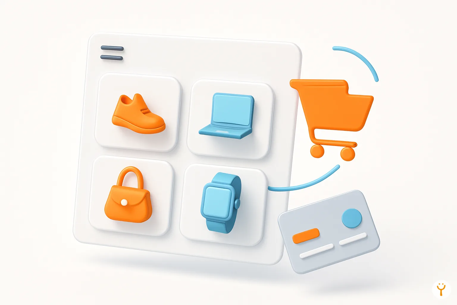 Ilustración de categorías de productos con imágenes para navegación visual